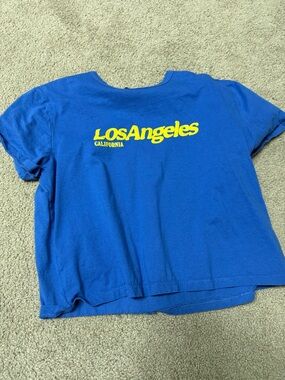 Los Angeles Graphic Tee - Blue with Yellow Print